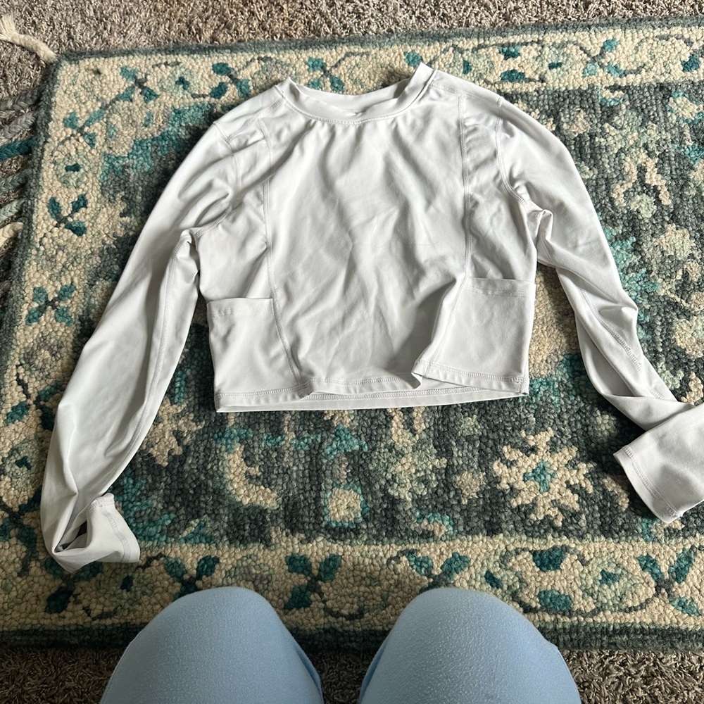 Longsleeve White Workout Top